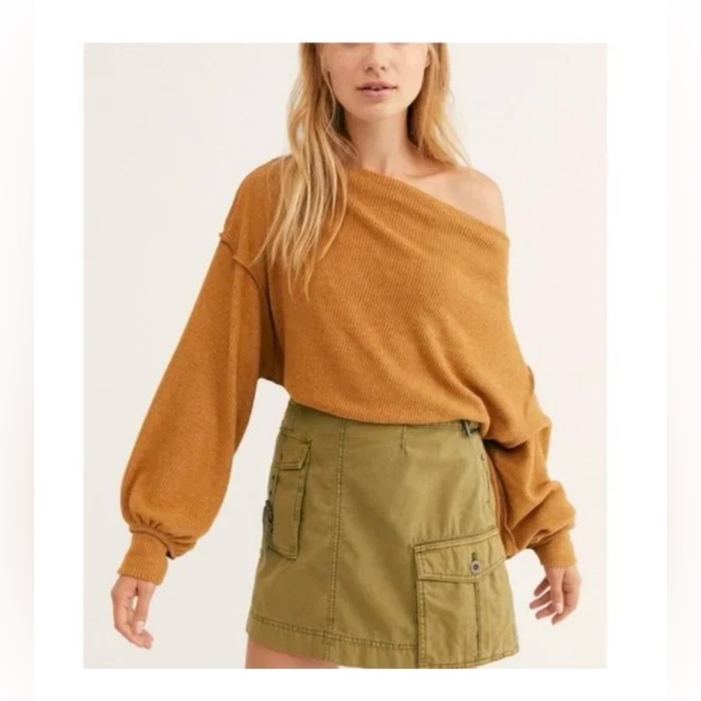 Free People “We The Free” Main Squeeze Hacci Balloon sleeve Knit Top